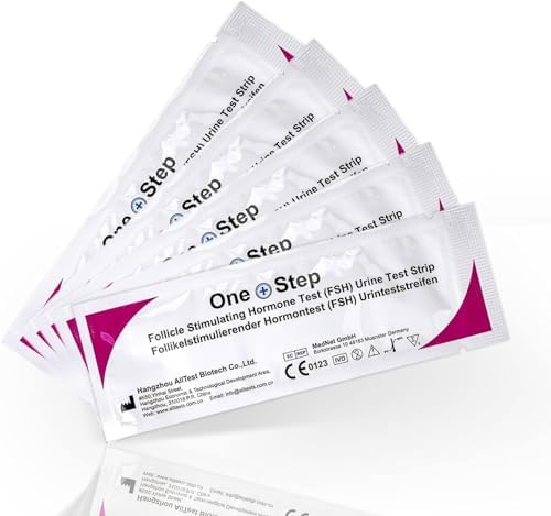 Prueba de Fertilidad Femenina One Step, Paquete de 5 Pruebas, Kit de Pruebas de Menopausia, Test de Orina FSH en Casa - imagen 1
