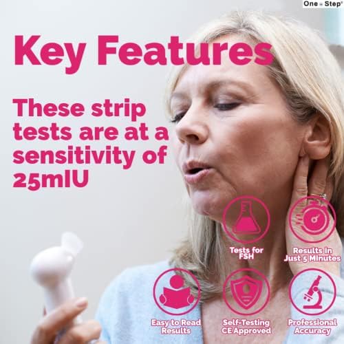 Prueba de Fertilidad Femenina One Step, Paquete de 5 Pruebas, Kit de Pruebas de Menopausia, Test de Orina FSH en Casa - imagen 5