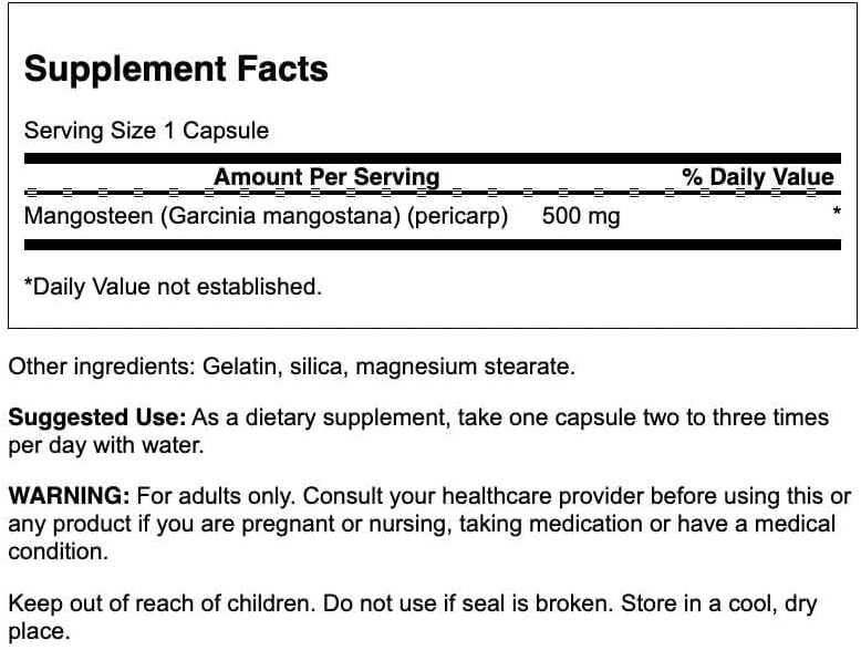 Mangostán Completo Swanson - 500 mg, 100 Cápsulas - imagen 2