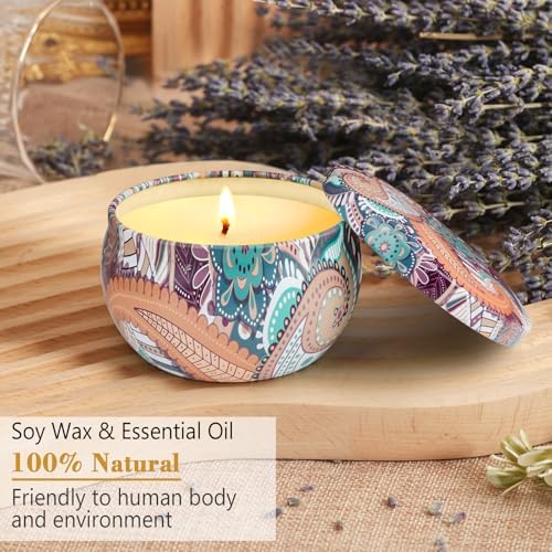 Set de 4 Velas Aromáticas de 10oz para Regalo a Mujeres - Velas de Cera de Soja para Navidad, Cumpleaños, Día de las Madres y San Valentín, 100 Horas - imagen 4