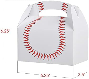 ArtCreativity Favor de Fiesta de Béisbol, Paquete de 12 Cajas de Cartón con Asas, Bolsas de Regalo para Dulces, Galletas y Juguetes, Suministros para - imagen 3
