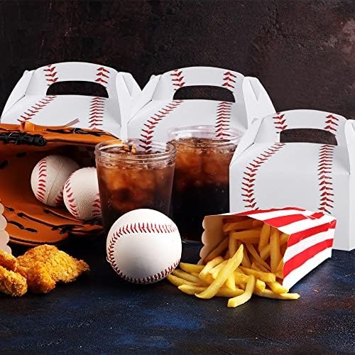 ArtCreativity Favor de Fiesta de Béisbol, Paquete de 12 Cajas de Cartón con Asas, Bolsas de Regalo para Dulces, Galletas y Juguetes, Suministros para - imagen 5