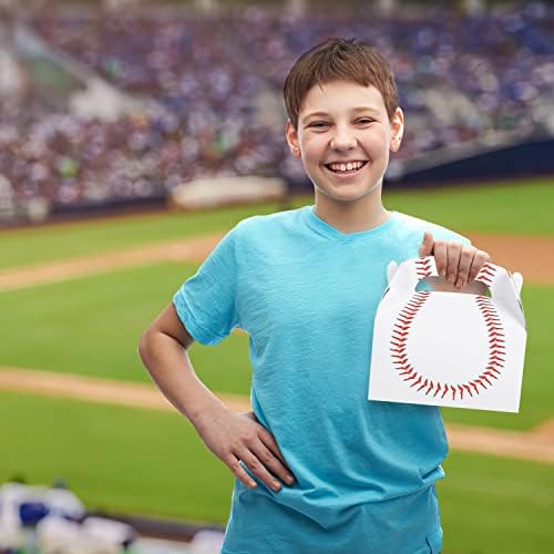 ArtCreativity Favor de Fiesta de Béisbol, Paquete de 12 Cajas de Cartón con Asas, Bolsas de Regalo para Dulces, Galletas y Juguetes, Suministros para - imagen 6