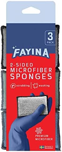 Esponja y Estropajo de Microfibra Premium FAYINA de 2 Caras - Paquete de 3, Resistente y Multiusos, Sin Rayones - imagen 5