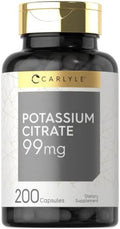 Carlyle Citrato de Potasio 99mg | 200 Cápsulas | Suplemento Libre de Gluten y No Transgénico - imagen 1
