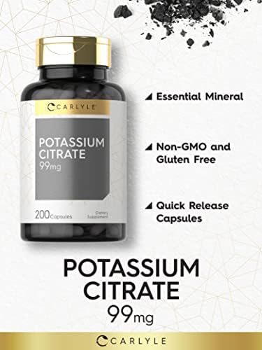 Carlyle Citrato de Potasio 99mg | 200 Cápsulas | Suplemento Libre de Gluten y No Transgénico - imagen 3