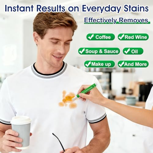 PIXIEWINK Bolígrafos Quitamanchas para Ropa, Paquete de 5 – Pluma Quitamanchas Instantánea para Viajes, Ideal para Comida, Café, Vino, Maquillaje, - imagen 3