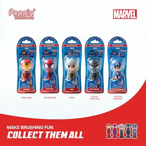 Cepillo de Dientes Brush Buddies Marvel Black Panther para Niños, Cerdas Suaves, Mango Antideslizante, Ideal para Viajes, Cuidado Oral para 2 Años en - imagen 3