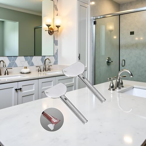 Juego de 2 Llaves Exprimidor de Tubos de Acero Inoxidable Plateado para Pasta de Dientes, Rodillo Exprimidor para Baño, Accesorios de Seguridad - imagen 4