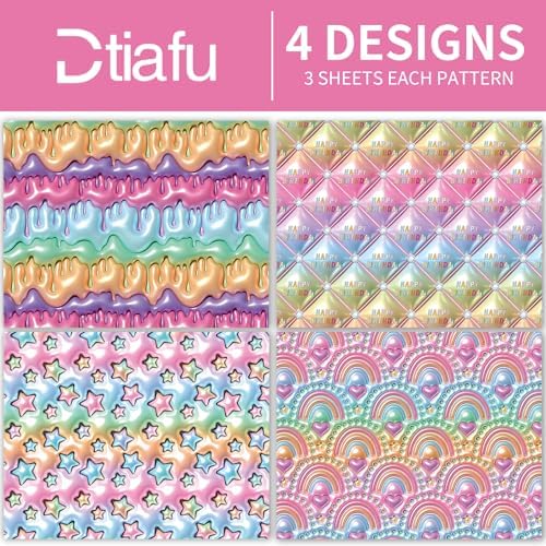 Papel de Regalo Efecto 3D Dtiafu para Cumpleaños y Fiestas - 8 Hojas con Diseño Estereoscópico - 20 x 28 Pulgadas Cada Hoja - imagen 5