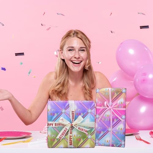 Papel de Regalo Efecto 3D Dtiafu para Cumpleaños y Fiestas - 8 Hojas con Diseño Estereoscópico - 20 x 28 Pulgadas Cada Hoja - imagen 7