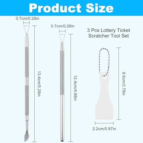 Set de 3 Piezas de Herramientas para Raspar Lotería, Incluye Cuchilla, Punta de Bola y Raspador de Plástico, Ideal para Tickets, Etiquetas y Tarjetas - imagen 2