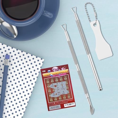 Set de 3 Piezas de Herramientas para Raspar Lotería, Incluye Cuchilla, Punta de Bola y Raspador de Plástico, Ideal para Tickets, Etiquetas y Tarjetas - imagen 3
