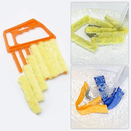 Limpiador de Persianas Venecianas 4 Pcs, Cepillo Mini Lavable de Mano, Limpiador de 7 Dedos para Persianas de Madera, Ventiladores y Vents de Aire - imagen 3
