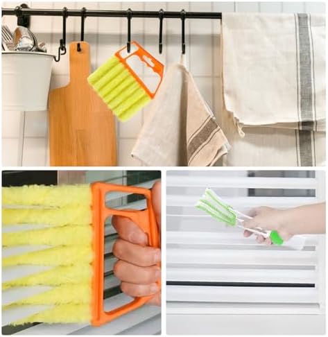 Limpiador de Persianas Venecianas 4 Pcs, Cepillo Mini Lavable de Mano, Limpiador de 7 Dedos para Persianas de Madera, Ventiladores y Vents de Aire - imagen 4