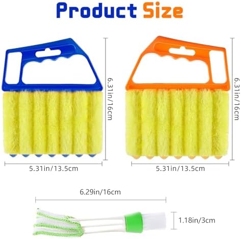 Limpiador de Persianas Venecianas 4 Pcs, Cepillo Mini Lavable de Mano, Limpiador de 7 Dedos para Persianas de Madera, Ventiladores y Vents de Aire - imagen 5