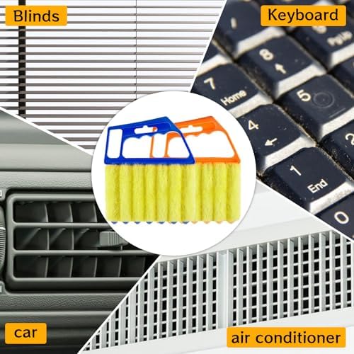 Limpiador de Persianas Venecianas 4 Pcs, Cepillo Mini Lavable de Mano, Limpiador de 7 Dedos para Persianas de Madera, Ventiladores y Vents de Aire - imagen 7