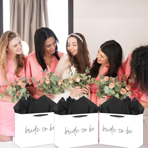 Bolsa de Regalo para Novia, Bolsa Grande para Ducha Nupcial con Tarjeta de Felicitación y Papel de Seda, Decoraciones para Boda, Favor de Fiesta de - imagen 5
