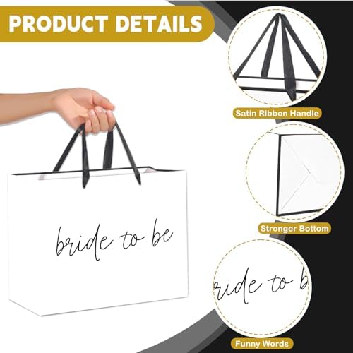 Bolsa de Regalo para Novia, Bolsa Grande para Ducha Nupcial con Tarjeta de Felicitación y Papel de Seda, Decoraciones para Boda, Favor de Fiesta de - imagen 6