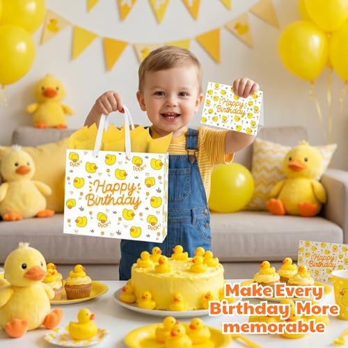 Bolsa de Regalo Grande de Pato Lindos BATYONGOGA de 33 cm con Tarjeta de Felicitación y Papel de Seda - Bolsa Temática de Animales de Granja para - imagen 4