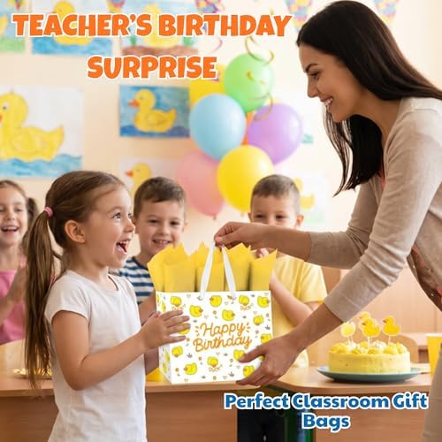 Bolsa de Regalo Grande de Pato Lindos BATYONGOGA de 33 cm con Tarjeta de Felicitación y Papel de Seda - Bolsa Temática de Animales de Granja para - imagen 7