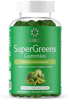 Gomitas Energizen Green Superfood Plus - Apoya el Hígado, Digestión e Inmunidad - Veganas, Sin OGM, Sin Gluten - Sabor Frambuesa y Granada - 120 - imagen 1