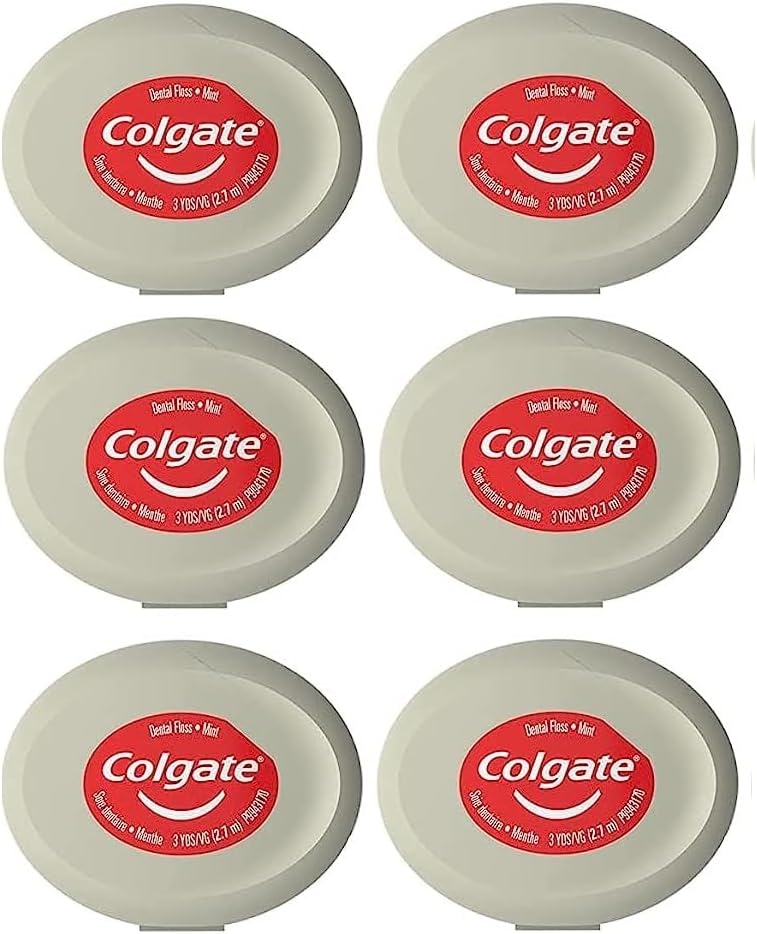Hilo Dental Cerado Colgate para Mejorar la Salud Bucal Tamaño Pequeño Viaje 3 Yardas (2.7 Metros) - Paquete de 6 - imagen 1