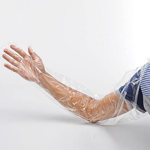 Guantes Rectales Largos Desechables FUNZUR de 50 Pcs para Inseminación Veterinaria, 35.5 Pulgadas + 20 Bandas de Goma Gratis, Ideal para Limpieza y - imagen 2