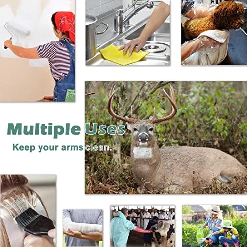 Guantes Rectales Largos Desechables FUNZUR de 50 Pcs para Inseminación Veterinaria, 35.5 Pulgadas + 20 Bandas de Goma Gratis, Ideal para Limpieza y - imagen 6