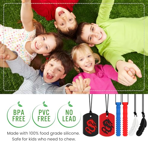 Collares Masticables, Juguetes de Silicón Sensoriales, Ayudas Orales para Niños con Autismo, TDAH, Ansiedad o Necesidades Especiales - imagen 4