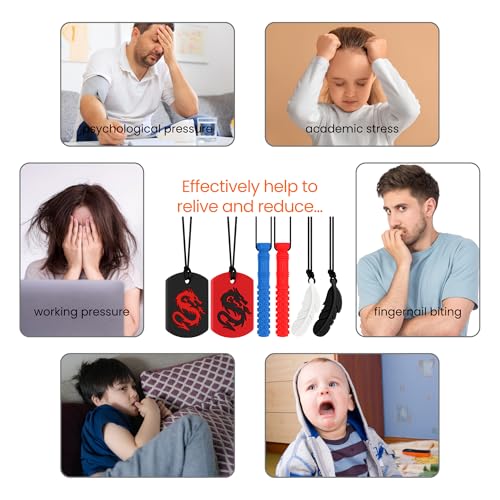 Collares Masticables, Juguetes de Silicón Sensoriales, Ayudas Orales para Niños con Autismo, TDAH, Ansiedad o Necesidades Especiales - imagen 6
