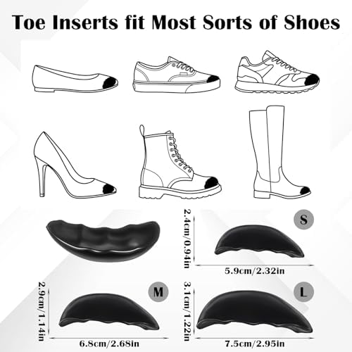 3 Pares de Rellenos para Zapatos, 3 Tamaños para Ajustar Calzado Suelto, Cojín para Dedos y Talón, Ideal para Hombres y Mujeres - imagen 2