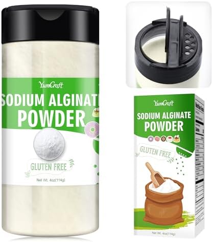 Polvo de Alginato de Sodio - 4oz, Espesor Alimentario Natural, Agente Gelificante para Postres, Bolas de Caviar, Helados, Panes de Carne, - imagen 1