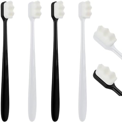 Cepillo de Dientes Ouligay 4 Piezas con 20,000 Micro Nano Cerdas - Extra Suave para Dientes Sensibles, Cepillo Manual para Adultos - imagen 1
