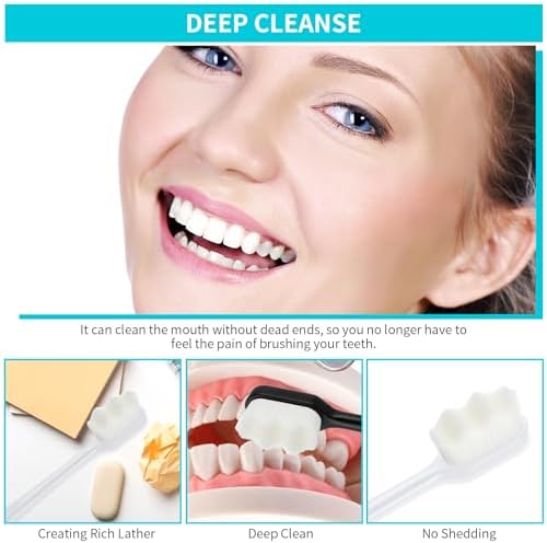 Cepillo de Dientes Ouligay 4 Piezas con 20,000 Micro Nano Cerdas - Extra Suave para Dientes Sensibles, Cepillo Manual para Adultos - imagen 2