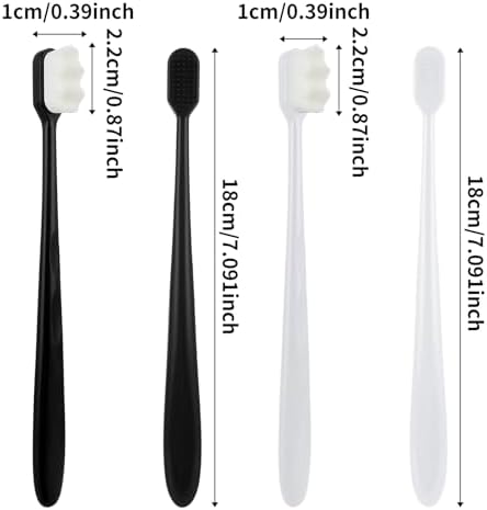 Cepillo de Dientes Ouligay 4 Piezas con 20,000 Micro Nano Cerdas - Extra Suave para Dientes Sensibles, Cepillo Manual para Adultos - imagen 7