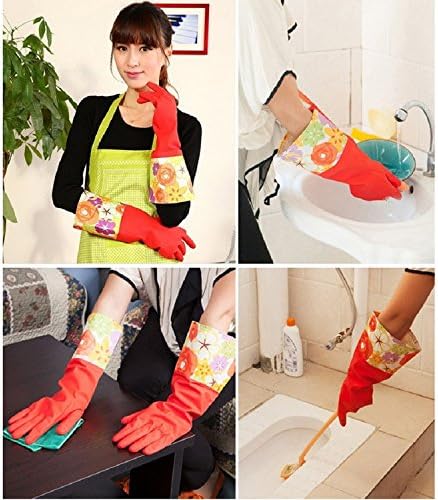 Guantes de Limpieza de Goma Treenewbid para Cocina con Forro Cálido, Impermeables y Resistentes, Talla Grande, 2 Pares - imagen 2