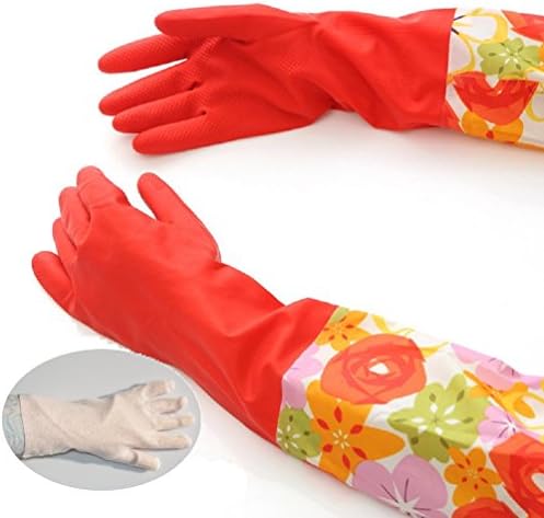 Guantes de Limpieza de Goma Treenewbid para Cocina con Forro Cálido, Impermeables y Resistentes, Talla Grande, 2 Pares - imagen 4