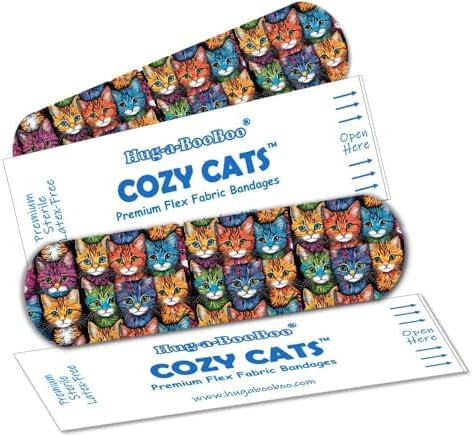 Vendas Flexibles y Suaves Cozy Cats de Hug-a-BooBoo, Sin Látex, Divertidas y Coloridas, Perfectas para Amantes de los Gatos, Caja de 24 Unidades - imagen 3