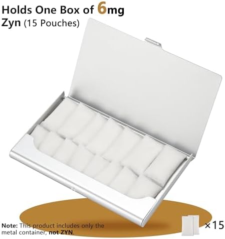 3 Paquetes de Contenedor Metálico para Zyn | Estuche Blanco | Contenedor para Chicles y Pouches de Cafeína | Lata de Aluminio para Zyn | Regalo para - imagen 4