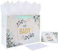 Set de 1 Bolsa Grande de Regalo de 13'' con Asas, Tarjeta de Felicitación, Papel de Seda y Stickers para Bebé Niños, Fiesta de Baby Shower, - imagen 1