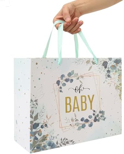 Set de 1 Bolsa Grande de Regalo de 13'' con Asas, Tarjeta de Felicitación, Papel de Seda y Stickers para Bebé Niños, Fiesta de Baby Shower, - imagen 6