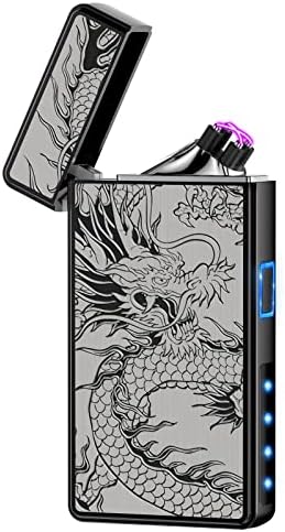 Encendedor Eléctrico Recargable por USB, Mini Encendedor Plasma Arc a Prueba de Viento sin Butano para Velas, Fuegos Artificiales y Camping (Dragón - imagen 1