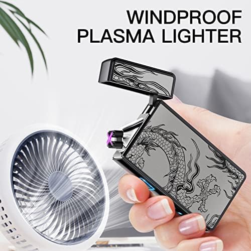 Encendedor Eléctrico Recargable por USB, Mini Encendedor Plasma Arc a Prueba de Viento sin Butano para Velas, Fuegos Artificiales y Camping (Dragón - imagen 2