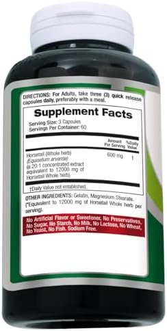 Extracto de Cola de Caballo FITO MEDIC'S | Cápsulas de Hierba Entera | 180 Cápsulas | Suplemento Herbal Concentrado y de Alta Absorción - imagen 4
