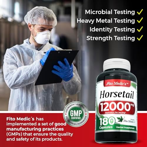 Extracto de Cola de Caballo FITO MEDIC'S | Cápsulas de Hierba Entera | 180 Cápsulas | Suplemento Herbal Concentrado y de Alta Absorción - imagen 5