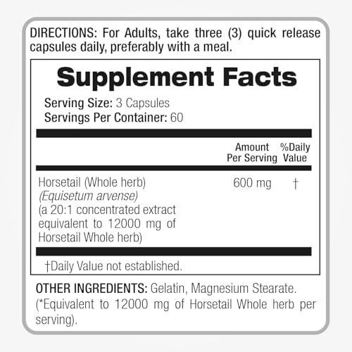Extracto de Cola de Caballo FITO MEDIC'S | Cápsulas de Hierba Entera | 180 Cápsulas | Suplemento Herbal Concentrado y de Alta Absorción - imagen 7