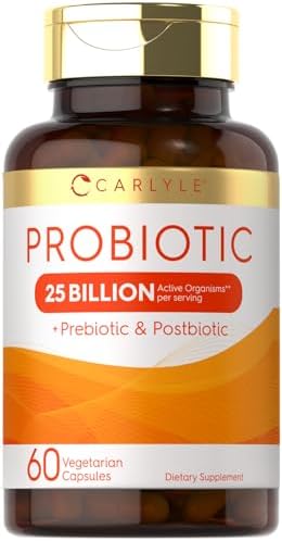 Carlyle Probiótico con Prebióticos y Postbióticos | 25 Mil Millones CFU | 60 Cápsulas | Suplemento Vegetariano, Sin OGM y Sin Gluten para Hombres y - imagen 1
