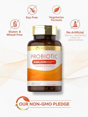 Carlyle Probiótico con Prebióticos y Postbióticos | 25 Mil Millones CFU | 60 Cápsulas | Suplemento Vegetariano, Sin OGM y Sin Gluten para Hombres y - imagen 5