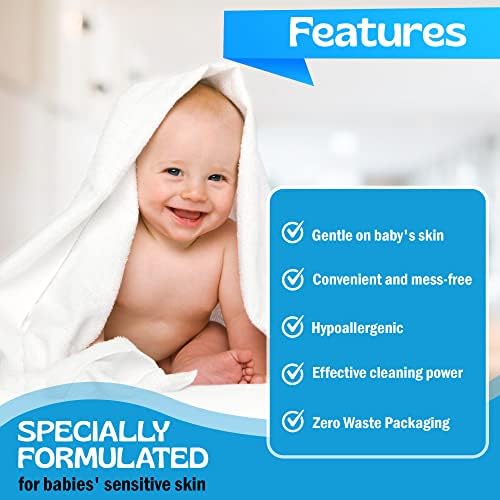 Hojas de Detergente para Ropa de Bebé, 80 Cargas, Sin Fragancia – Suave para Piel Sensible, Ideal para Ropa de Infantes y Niños Pequeños - imagen 2